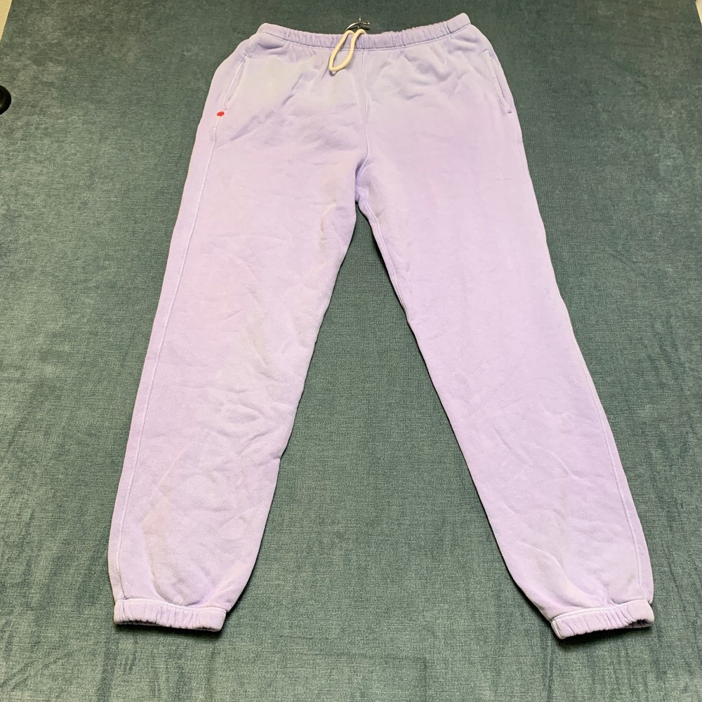 Re/Done x Hanes Sweatpants Womens Medium Purple Fleece Lined Skinny Leg Outdoor